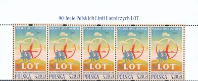 4936 nazwa emisji na marginesie czyste** 90-lecie PLL LOT