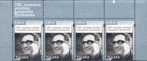 5057 nazwa emisji na marginesie pasek czysty** 100. rocznica urodzin Leopolda Tyrmanda