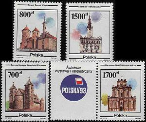 3154-3157 czyste** Zabytki miast polskich