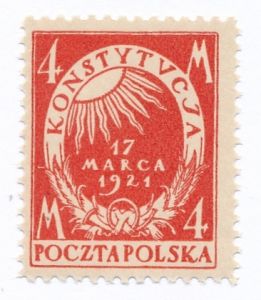 0130 b pomarańczowoczerwony ZL 10¾ gwarancja czysty** Uchwalenie Konstytucji
