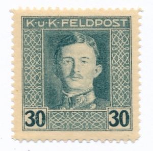 OA63 c ZL 12½:12¾ czysty** wydanie obiegowe portret cesarza Karola