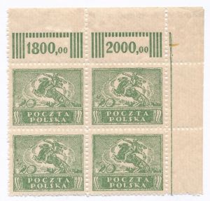 0101 a zielony ZL 11½ w czwórce czyste**
