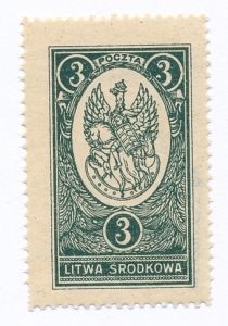 Litwa Środkowa 36 B v papier cienki gładki czyste**
